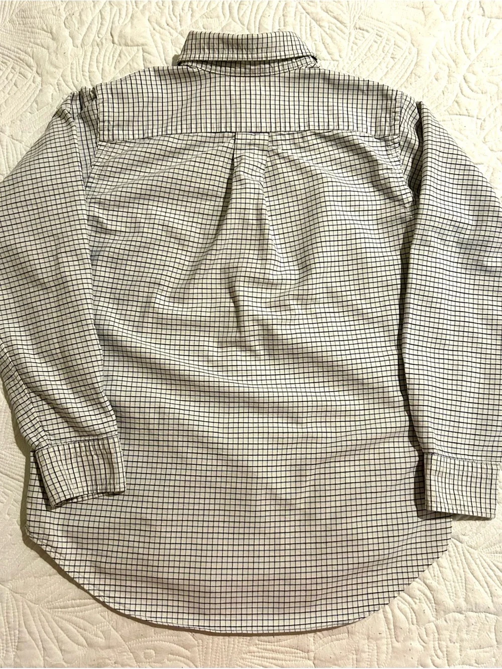 Ralph Lauren Boy’s size 14 White/Blue Check Button-Down Shirt